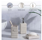 Alabaster 3-Piece Ceramic Bathroom Accessories Set - Beige