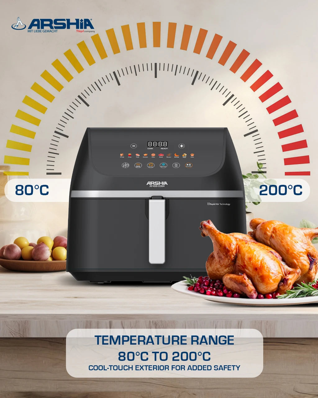 Arshia 9L Digital Air Fryer - AF498-3384