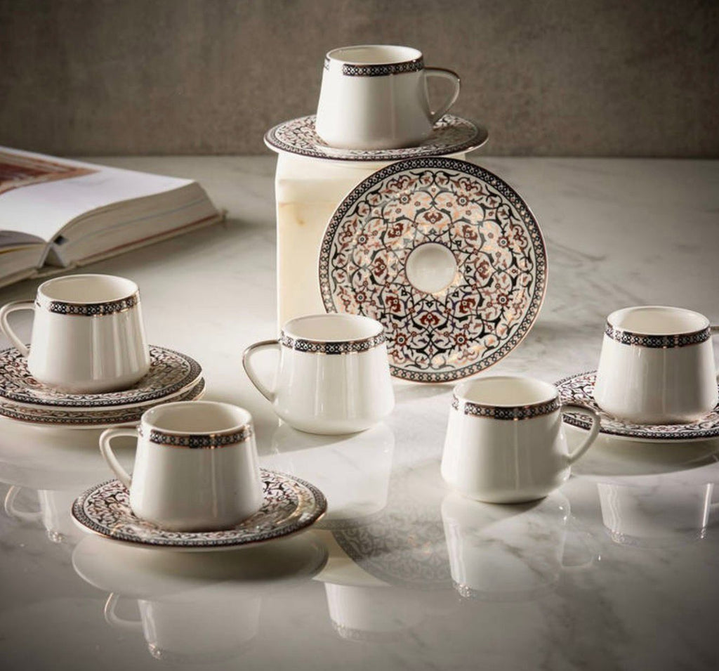Ebdaa 12-piece printed espresso set -80ml