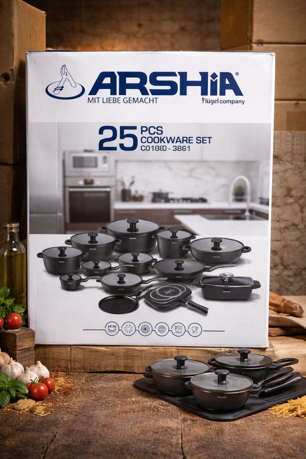 Arshia 25 PCs Premium Cookware Set - CO180-3861