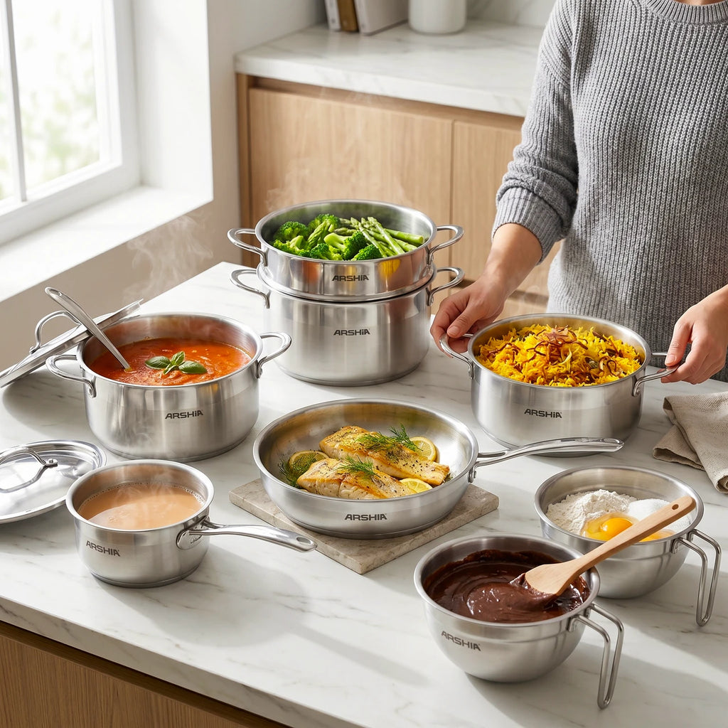 Arshia 21-Piece Stainless Steel Cookware Set - SS339-3893