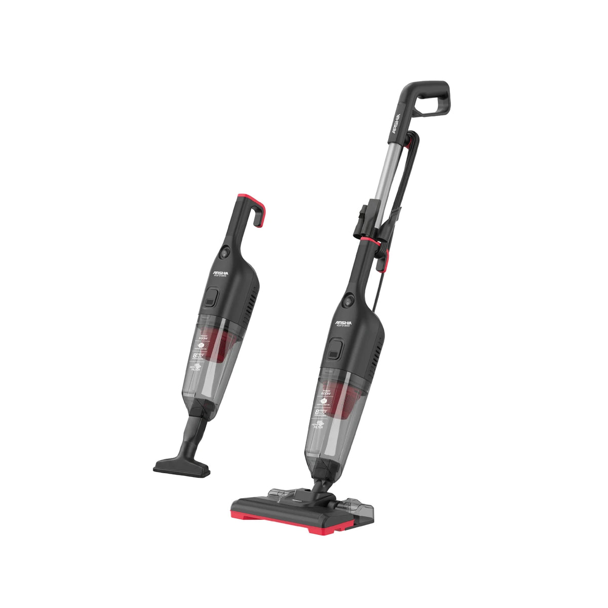 Arshia 6-In-1 Stick Vacuum Cleaner With Mop – Red & Black VC810-3955