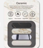 Alabaster 3-Piece Ceramic Bathroom Accessories Set - Beige