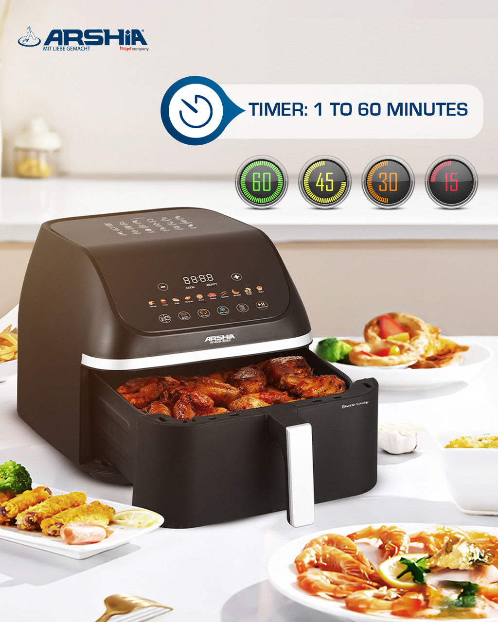 Arshia 9L Digital Air Fryer - AF498-3384