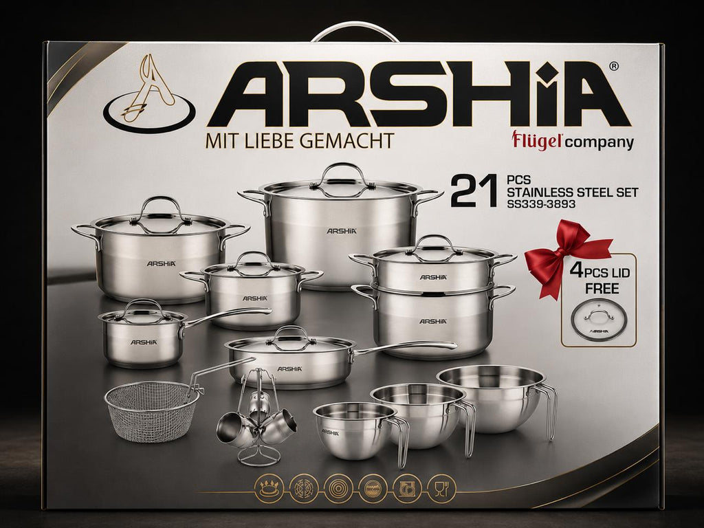 Arshia 21-Piece Stainless Steel Cookware Set - SS339-3893
