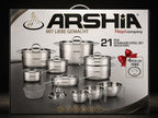 Arshia 21-Piece Stainless Steel Cookware Set - SS339-3893