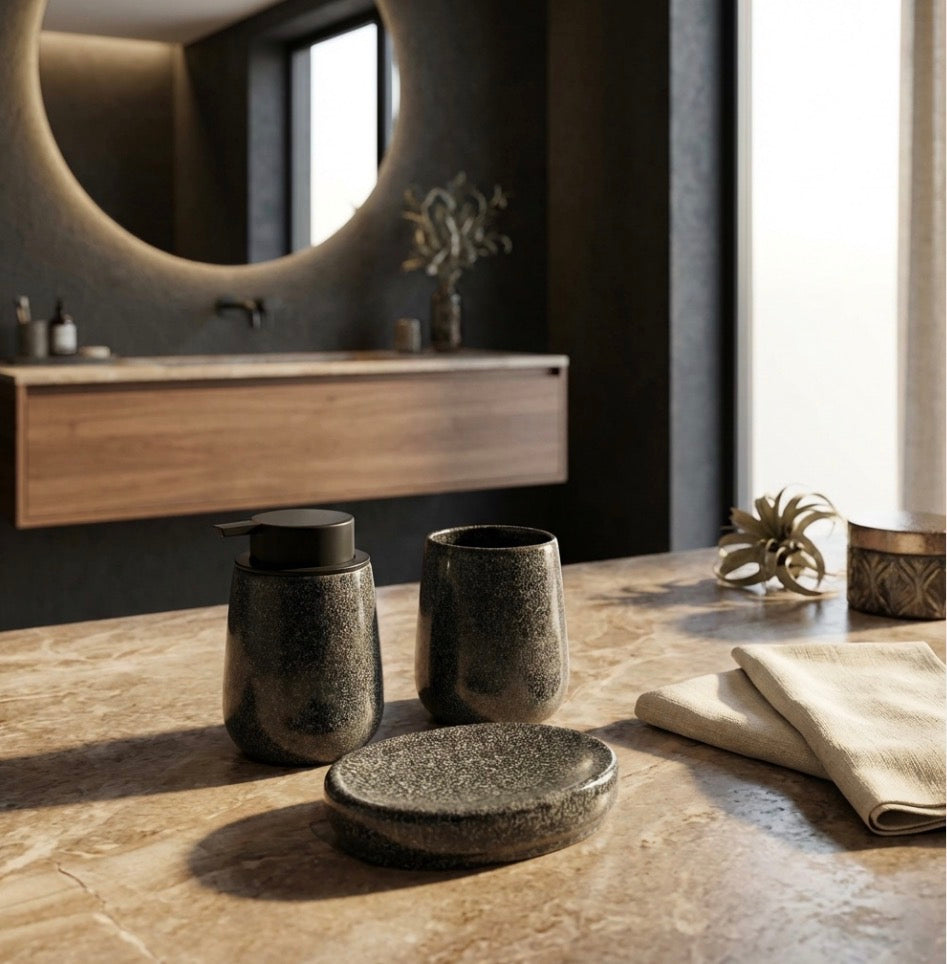 Gargan Ceramic 3-Piece Bathroom Accessories Set