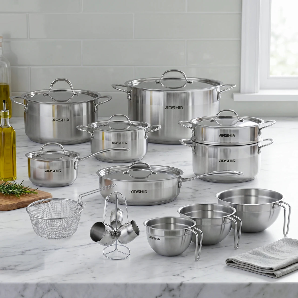 Arshia 21-Piece Stainless Steel Cookware Set - SS339-3893