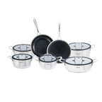 Arshia 12-Piece Hybrid Stainless Steel Non-Stick Cookware Set - SS622-3733