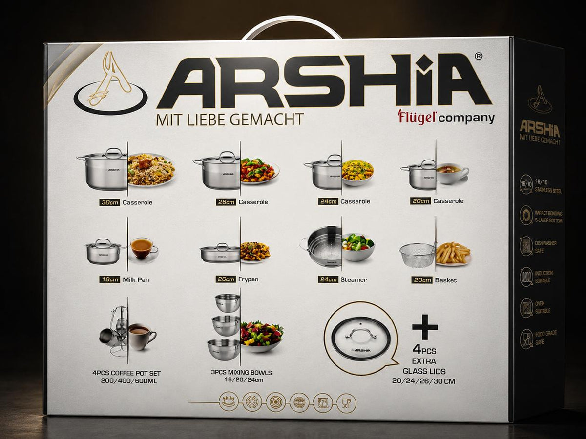 Arshia 21-Piece Stainless Steel Cookware Set - SS339-3893