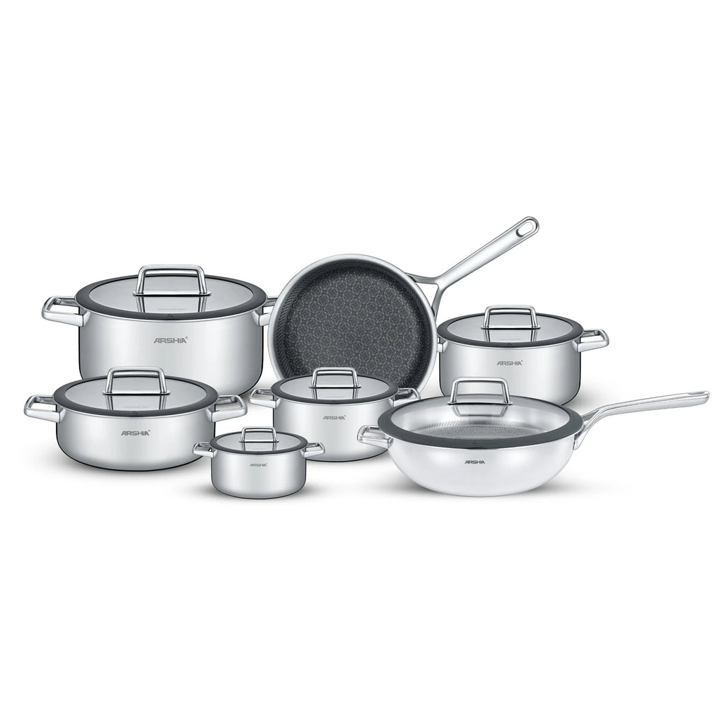Arshia 13-Piece Tri-Ply Stainless Steel Cookware Set - SS050-3343
