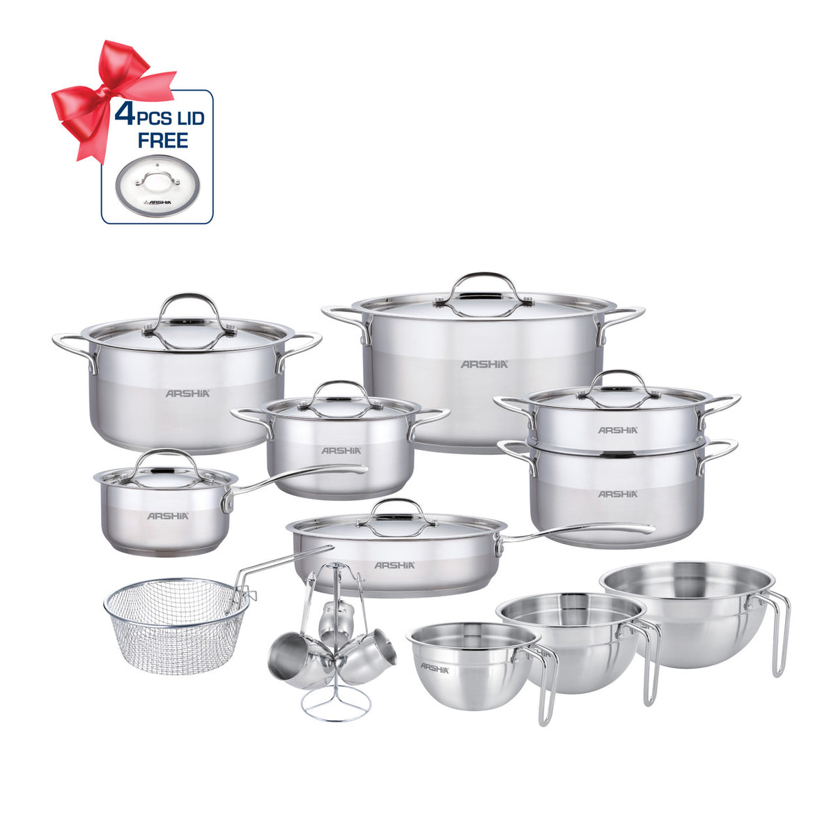 Arshia 21-Piece Stainless Steel Cookware Set - SS339-3893