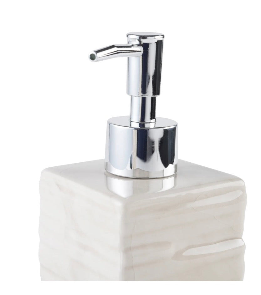 Alabaster 3-Piece Ceramic Bathroom Accessories Set - Beige