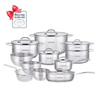 Arshia 17-Piece Stainless Steel Cookware Set- SS339-3642