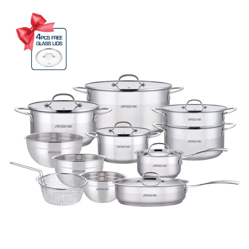 Arshia 17-Piece Stainless Steel Cookware Set- SS339-3642